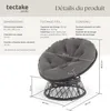 Fauteuil papasan en rotin Gargano rotatif - noir Voir les images du produit 6