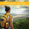 A woman with a backpack looking out at a scenic landscape. Produktbild-Vorschau
