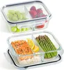 Meal Prep Boxen Glas 2 Fächer - 2er Set Glass Meal Prep Produktbild-Vorschau 1