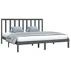 The Living Store Massivholzbett Grau Kiefer 200x200 cm Produktbild-Vorschau 4