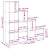 vidaXL Raumteiler-Bücherregal 4 Stufen Weiß 131,5x29x131,5 Produktbild-Vorschau 8