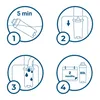 Four circular diagrams illustrating the steps for using a water filter. Náhled obrázku produktu