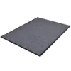 A single gray doormat with a ribbed texture and a black border, shown from a diagonal angle on a white background. Voir les images du produit
