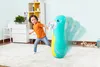 A young boy is playing with a teal and yellow inflatable bop bag in a child's room. Produktbild-Vorschau