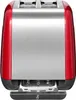 A front view of a red and silver toaster. Produktbild-Vorschau