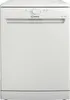 A front view of a white Indesit dishwasher. Voir les images du produit