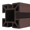 A close-up view of a brown WPC post with a hollow, interlocking design. Náhled obrázku produktu