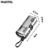 A silver mini power bank with dimensions and weight indicated. Produktbild-Vorschau
