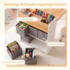 COSTWAY Kindertafel met 2 stoelen, 4 vakken, 6 opbergmanden Productafbeelding-voorbeeld 5