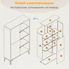 An exploded view diagram showing the assembly of a cabinet, with numbered parts and text indicating ease of assembly. Produktbild-Vorschau