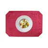 Tischset beere 35x50 cm Struktur damast Ornamente Platzset Produktbild-Vorschau 4