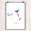 Mr. & Mrs. Panda Bild Einhorn Party DIN A0 - Weiß - Produktbild-Vorschau 2