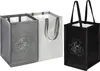 Three recycling bags are shown against a white background. Two bags are connected and side-by-side, one gray and one light gray. The third bag is black and stands alone to the right. Each bag has a recycling symbol with icons of bottles and jars. Produktbild-Vorschau