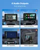 A collage of four images showing different audio output options for a car stereo display. Anteprima dell’immagine prodotto