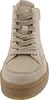 A close-up, front-facing view of a beige high-top sneaker with a thick, textured sole. Produktbild-Vorschau