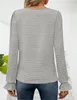 ASKSA Femme T-shirt manches longues rayé encolure carrée Voir les images du produit 5