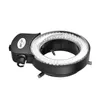A black LED ring light for a microscope, shown from a diagonal angle against a white background. Voir les images du produit