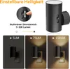 Collage of images showing a plug-in night light and its adjustable brightness feature. Produktbild-Vorschau