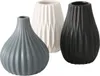 Vase Wilma  H11 Ø 9cm Steingut grau weiß schwarz 3er Set Produktbild-Vorschau 2