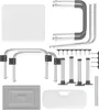 A collection of parts for a shower chair, laid out on a white background. Náhled obrázku produktu