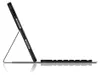 A black tablet case with an attached keyboard is shown in profile, propped up by its stand. Náhled obrázku produktu