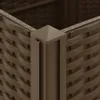 A close-up view of the corner of a brown woven planter box. Podgląd zdjęcia produktu