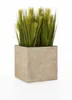 VIVANNO Pflanzkübel Fiberglas BLOCK Würfel, Streifenbeige Produktbild-Vorschau 5