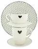 Clayre & Eef Tasse 350 ml Blanc Noir Porcelaine Cœur Voir les images du produit 6