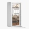 A white wardrobe with mirrored doors reflecting a bedroom interior. Produktbild-Vorschau