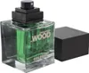 DSQUARED² He Wood Cologne mit sichtbarer Sprühdüse, Verschluss aus dunklem Holz daneben platziert. Produktbild-Vorschau