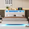 A modern bed with LED lighting in a bedroom setting. Náhled obrázku produktu