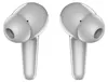 A pair of gray wireless earbuds on a white background. Voir les images du produit