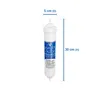 A white water filter with dimensions indicated by blue lines and text. Náhľad obrázku produktu