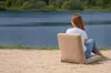 Klappbare Oxford Strandliege mit Orange-weiß gestreift – Produktbild-Vorschau 5