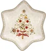 A star-shaped plate decorated with a Christmas tree made of cookies and ornaments. Produktbild-Vorschau