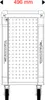 Top-down view of a black and white line drawing of a tool cart with dimensions indicated. Produktbild-Vorschau