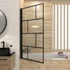 Badewannenaufsatz 80×140 cm, Faltwand, Schwarz, Aluminium, Produktbild-Vorschau 3
