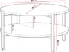 A line drawing diagram of a two-tiered round coffee table with dimensions indicated by red lines and text. Náhľad obrázku produktu