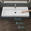 doporro Vasque à Poser 60cm Lavabo Suspendu Blanc Voir les images du produit 2