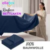 EllaTex Renforcé Bettlaken ohne Gummizug 140x200 Baumwolle Produktbild-Vorschau 2
