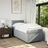 vidaXL Boxspringbett mit Matratze Hellgrau 90x200 cm Stoff Produktbild-Vorschau 4