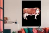 MuchoWow® Poster Kuh - Tiere - Braun - Schwarz 120x180 cm - Produktbild-Vorschau 3