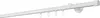 A white curtain rod with attached hooks, shown against a white background. Produktbild-Vorschau