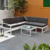 Garten-Lounge-Set Outdoor-Ecksofa + Glas-Couchtisch Jamila Produktbild-Vorschau 6