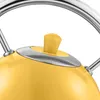 A close-up view of the lid and handle of a yellow electric kettle. Náhled obrázku produktu