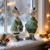 4er Set Mäuse Figuren Weihnachten Deko Kunstharz Grün Weiß Produktbild-Vorschau 6
