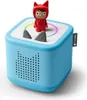 A blue Toniebox starter set with a red character figure on top, set against a white background. Produktbild-Vorschau
