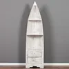 Massivholz Bootsregal / Bücherregal LACI White Wash 195cm Produktbild-Vorschau 3