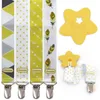 4er Set Schnullerkette Gelb mit Metallclip inkl. Produktbild-Vorschau 1