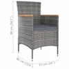 vidaXL Chaises de jardin 4 pcs. Poly rotin gris Voir les images du produit 6